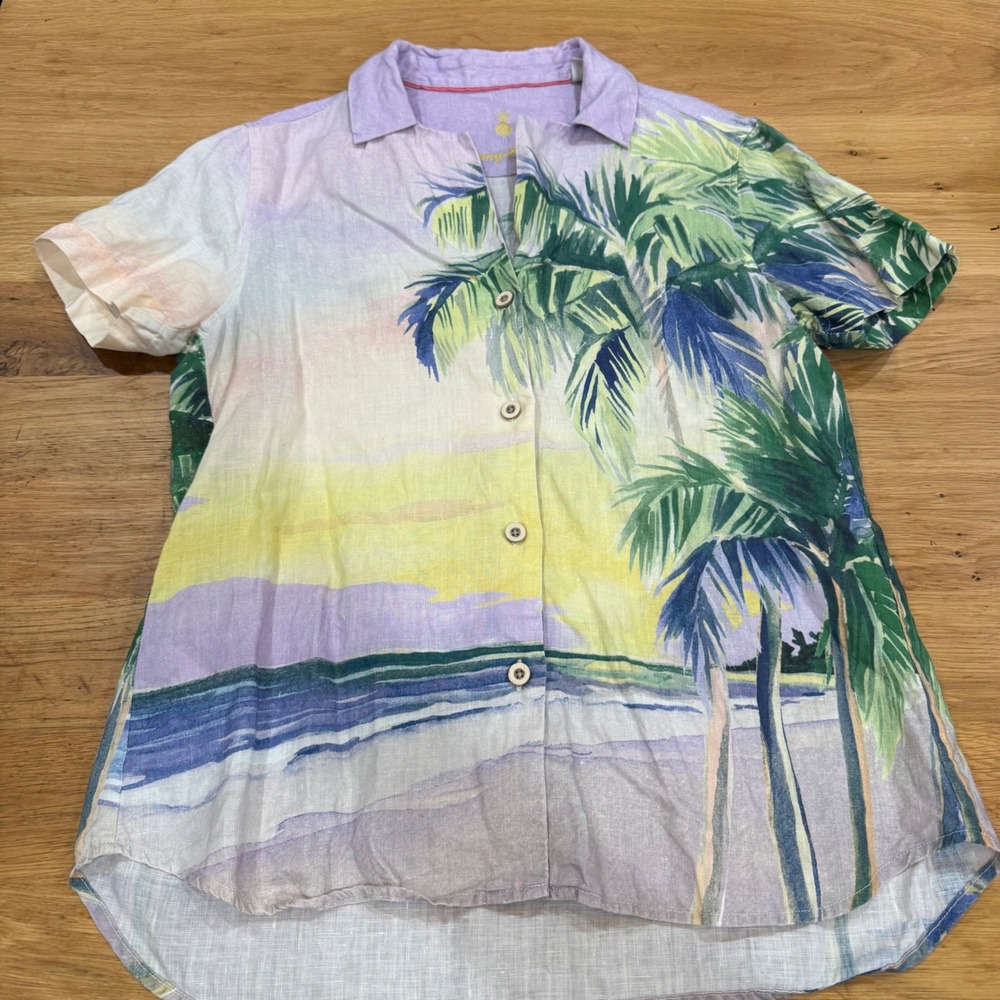 Tommy Bahama Artist Series 2022 Linen Tropical Beach Shirt XXS 221-SW321201